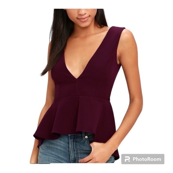 Lulus Simply Joyous Blush Sleeveless Peplum Top Size M - Picture 3 of 16